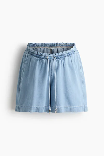 H&M MAMA Denim Drawstring Shorts
