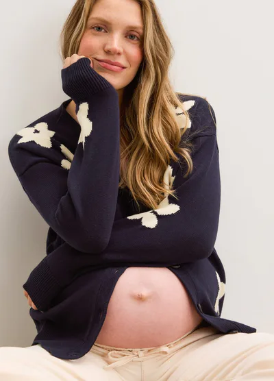 HATCH The Floral Jacquard Oversized Floral Cardigan