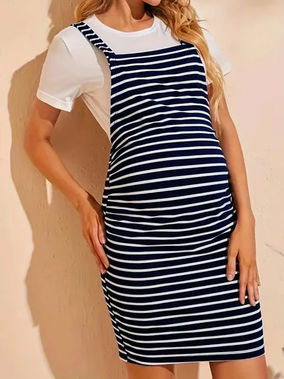 Aura Maternity All-Season Striped Aura™ Dress