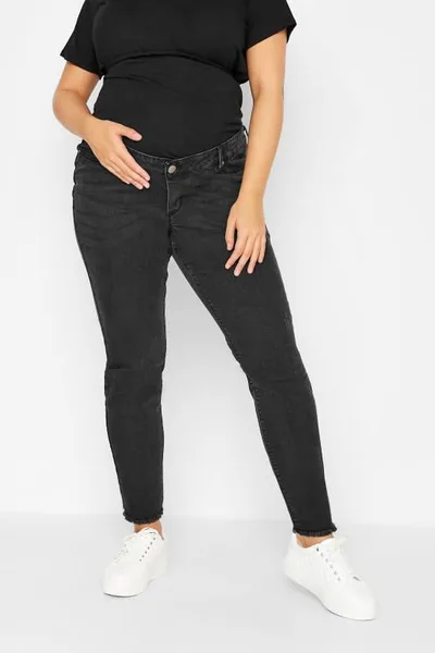 Yours Clothing BUMP IT UP MATERNITY Washed Black Push Up Stretch AVA Jeans