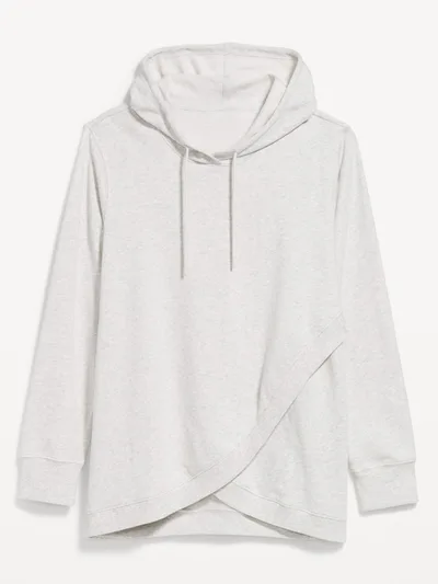 Old Navy Maternity Fleece Crossover Nursing Tunic Hoodie Sweatshirt