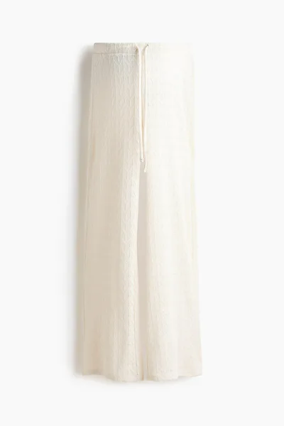 H&M MAMA Pointelle-Knit Drawstring Pants