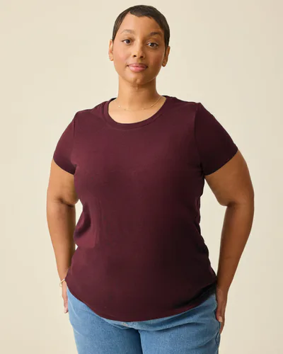Kindred Bravely Modal Crew Neck Nursing T-shirt | Deep Burgundy