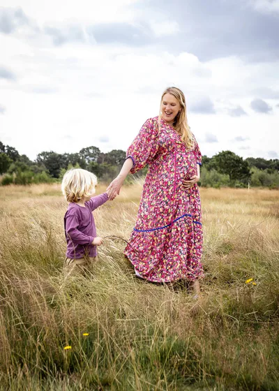 For The Creators The Sofia Dress in Painterly Pink Floral