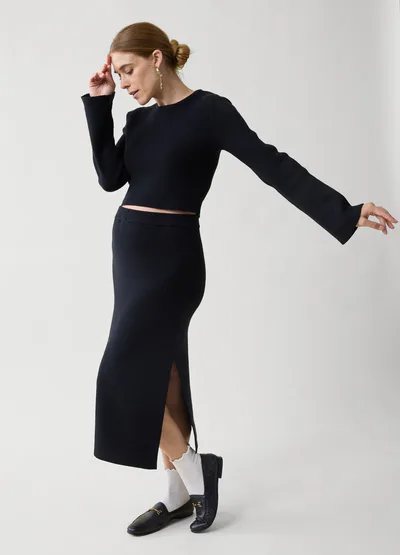 Ingrid & Isabel Fitted Sweater Knit Maternity Midi Skirt
