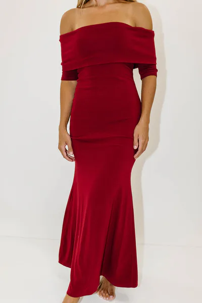 Worth Collective Monroe Half Sleeve Maxi Dress in Red - Bump Friendly *Final Sale*