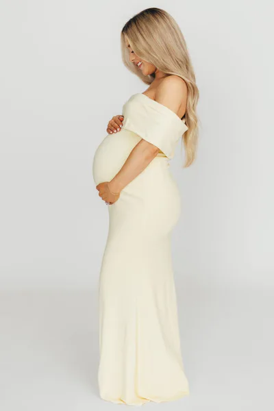 Worth Collective Monroe Maxi Dress in Butter Yellow - Bump Friendly