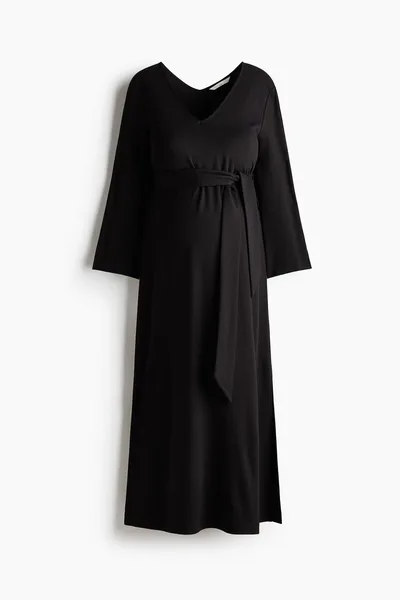 H&M MAMA Tie-Belt Jersey Dress