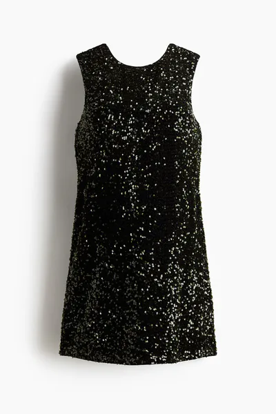 H&M MAMA Bow-Detail Sequined Dress
