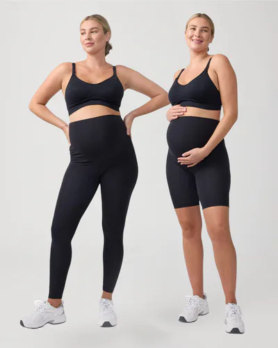Ingrid & Isabel Contour Active Legging + Bike Short Maternity Bundle