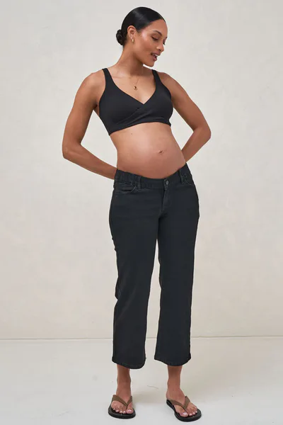 Bae the Label Walk The Talk Crop Wide Jean - Washed Black