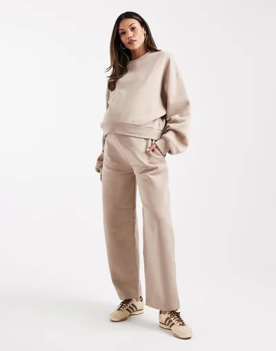 ASOS barrel leg sweatpants in mocha taupe