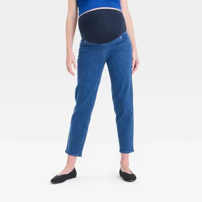 Target High-Rise Over The Belly 80's Slim Straight Denim Maternity Pants - Isabel Maternity by Ingrid & Isabel™ Dark Wash 4