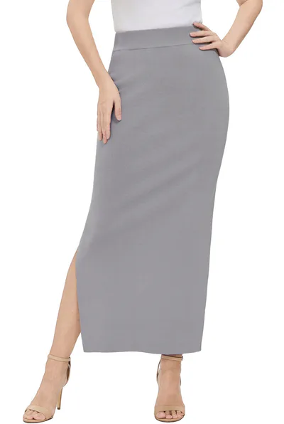 Kimi + Kai Kimi + Kai Women Side Slit Knit Maxi Skirt