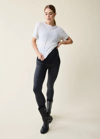Ingrid & Isabel The Faux Leather Black Maternity Leggings