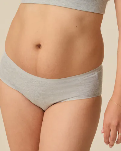 Kindred Bravely SoftStretch Cotton Maternity & Postpartum Hipster | Grey Heather