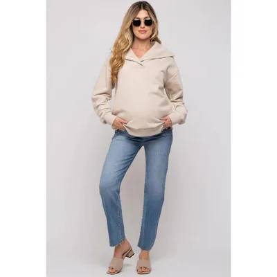 Target PinkBlush Light Blue Raw Hem Straight Maternity Jeans Light Blue 26