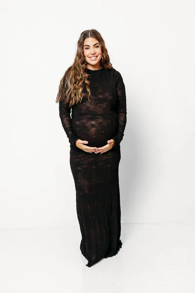 Worth Collective Seraphine Lace Maxi Dress in Black - Bump Friendly (Size Up for Bump)