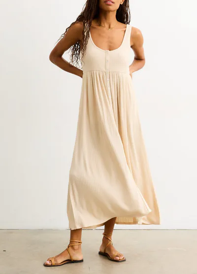 HATCH The Silky Ribbed Pointelle Nursing Dress