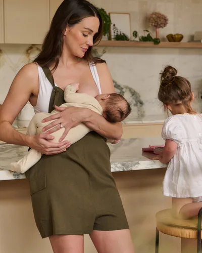 Ripe Maternity Terry Linen Playsuit Olive