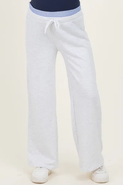 PinkBlush Heather Grey Contrast Waistband Maternity Lounge Pants