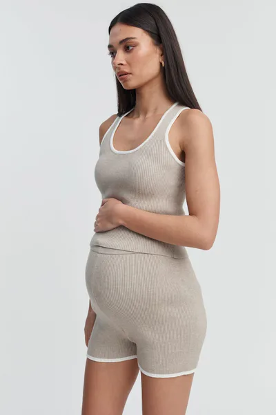 Legoe Heritage Woodford Crop Tank V2 (Taupe w Ivory) - FINAL SALE