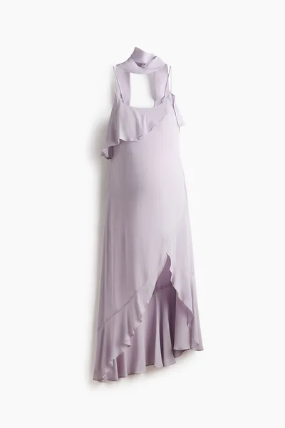 H&M MAMA Flounced Chiffon Dress with Scarf
