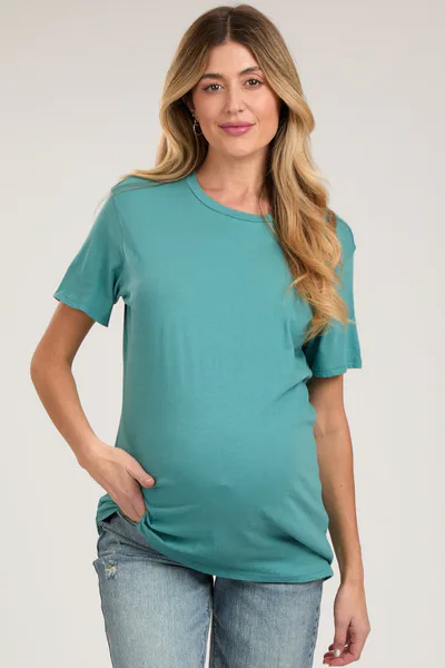 PinkBlush Aqua Oversized Short Sleeve Maternity Top