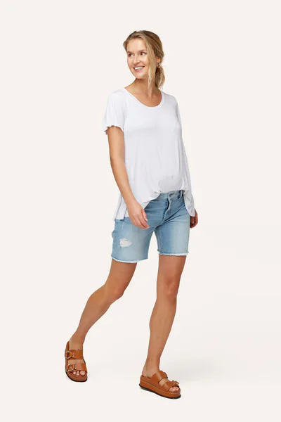 NOM Maternity Montauk Denim Short