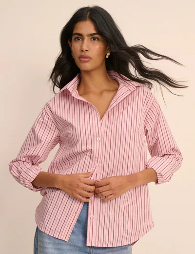 For The Creators Pink Striped Relaxed Shirt