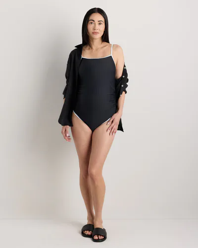 Quince Italian Maternity Square Neck One-Piece Swimsuit