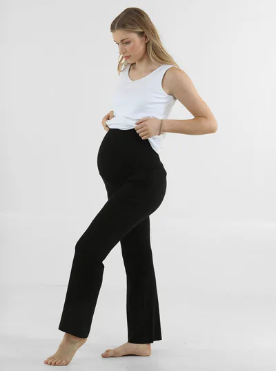 Angel Maternity Maternity Bamboo/Cotton Black Lounge Pants