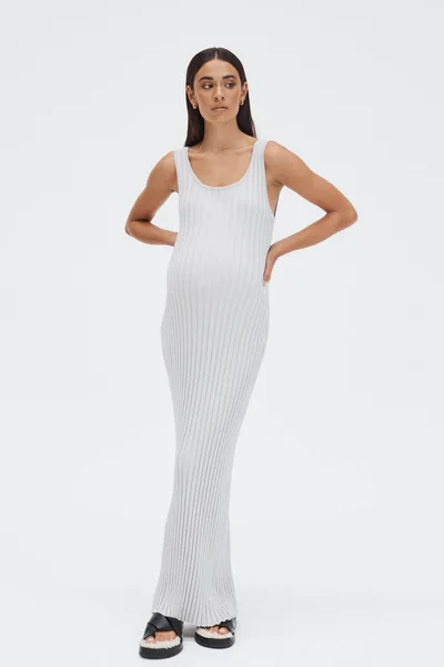 Legoe Heritage Scoop Neck Luxe Dress (Stone) - FINAL SALE