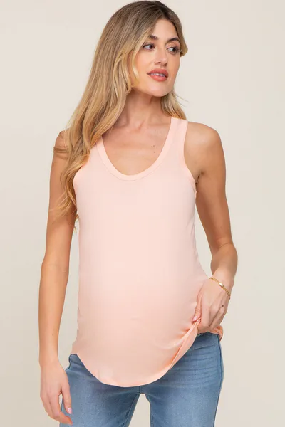 PinkBlush Light Peach Maternity Tank Top