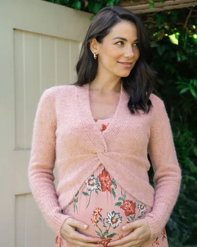 Ripe Maternity Nala Knot Front Knit Dusty Pink
