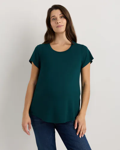 Quince Bamboo Jersey Nursing Scoop Neck Tee