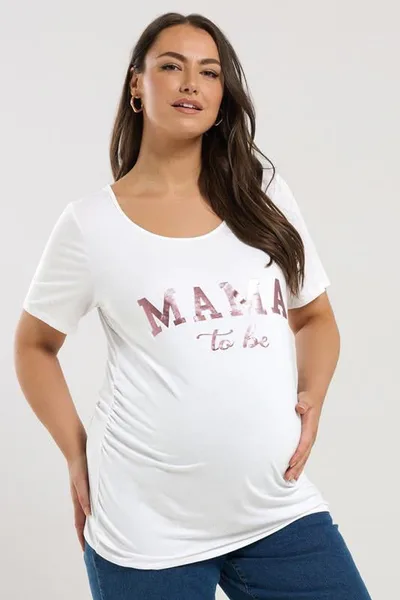 Yours Clothing BUMP IT UP MATERNITY White 'Mama To Be' Slogan T-shirt