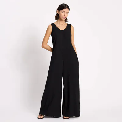 For The Creators Black Cheesecloth Jumpsuit