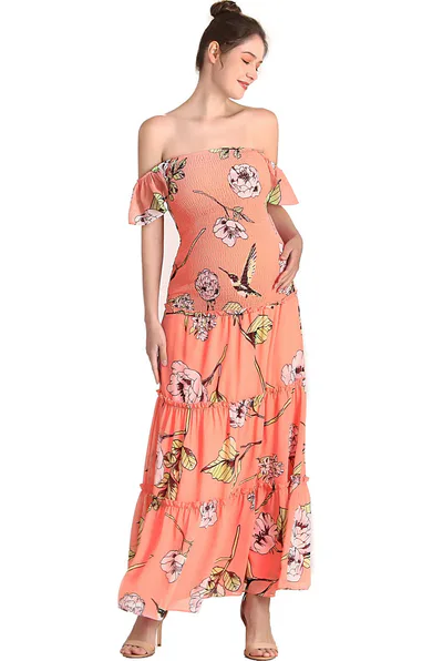 Kimi + Kai Kimi + Kai Maternity "Addy" Smocked Maxi Dress