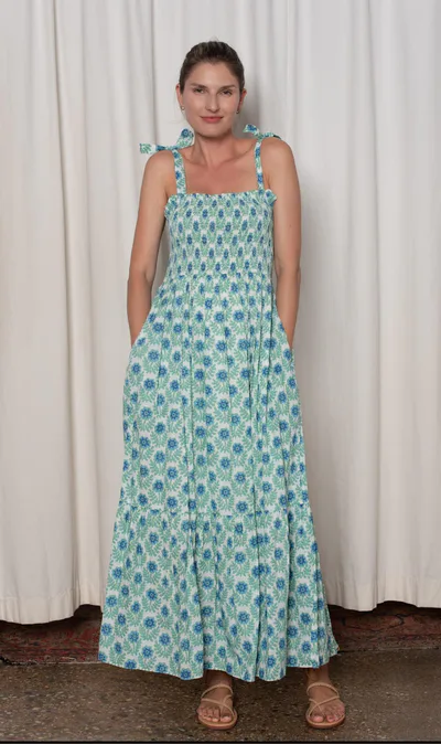For The Creators Evie Mixed Print Cotton Dress