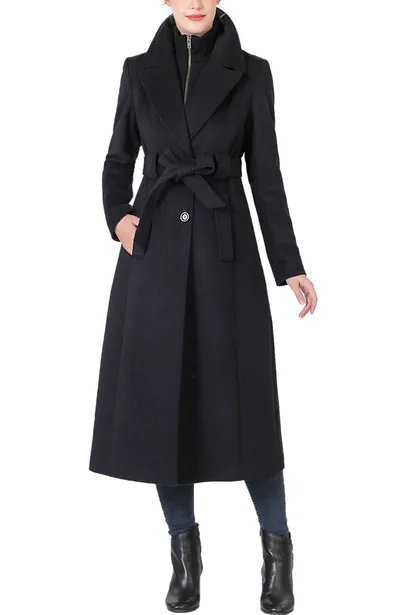 Kimi + Kai Kimi + Kai Women's "Rosalie" Wool Blend Long Belted Coat