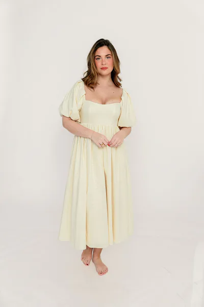Worth Collective Hamilton Midi Dress in Butter - Bump Friendly (S-XL)