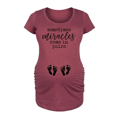 Kohl's Maternity Sometimes Miracles Come In Pairs Graphic Tee