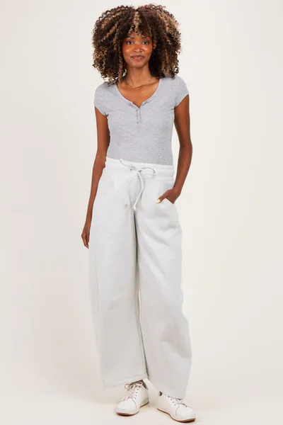 PinkBlush Bone Fleece Barrel Leg Maternity Sweatpants