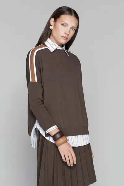 Apparalel Montia Top in Cocoa Stripe
