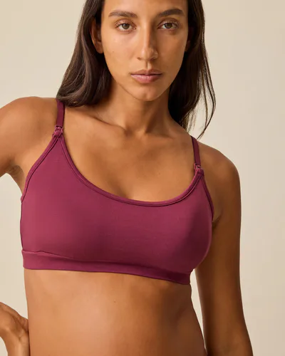 Kindred Bravely French Terry Maternity & Nursing Bralette | Deep Burgundy