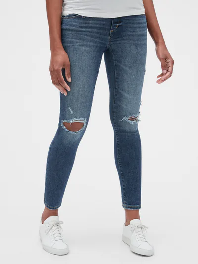 Gap Maternity Distressed Full Panel Favorite Jeggings