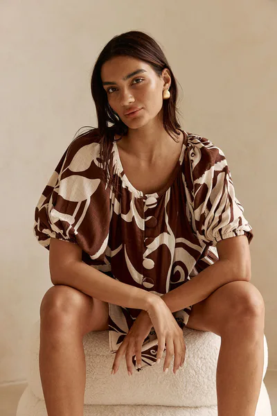 SABO Scarlet Top - Painted Tiles