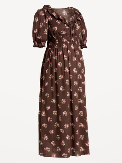 Old Navy Maternity Puff-Sleeve Maxi Dress