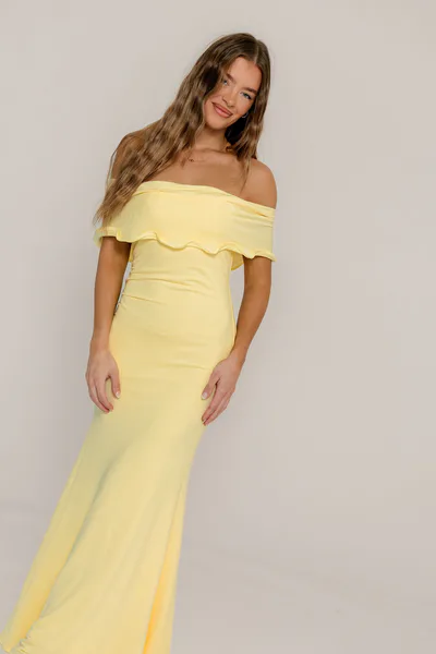 Worth Collective Tommie Maxi Dress in Butter Yellow - Bump Friendly (Size Up for Bump)